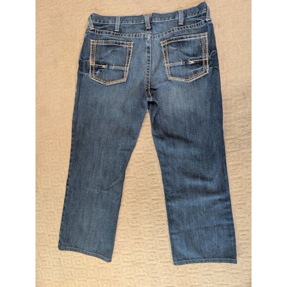 Ariat Jeans Mens Size 38x28 Blue Denim M4 Low Rise Boot 100% Cotton- Please Read - Picture 2 of 13